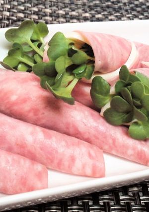 3分★おつまみにも★貝割れチーズハム巻♪-レシピのメイン写真