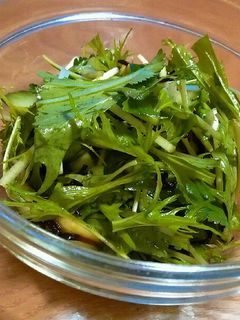 水菜とパクチーの塩昆布和えサラダ-レシピのメイン写真