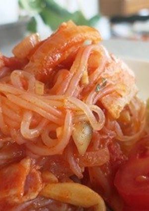 ゼンパスタ　ベーコンとシメジトマトソース-レシピのメイン写真