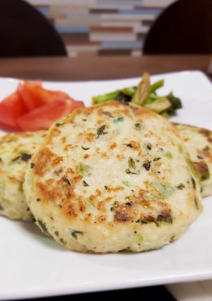 野沢菜シャキっ♪豆腐ハンバーグ-レシピのメイン写真