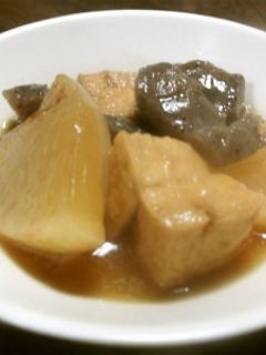 焼き大根とちぎりこんにゃくの煮物-レシピのメイン写真
