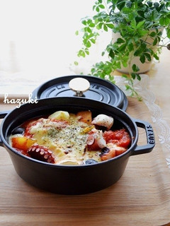 たことじゃがいものトマトチーズグラタン-レシピのメイン写真