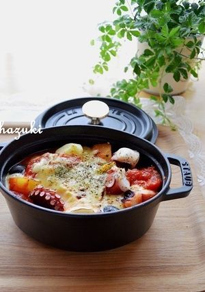 たことじゃがいものトマトチーズグラタン-レシピのメイン写真