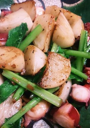 こかぶとタコのガーリック炒め-レシピのメイン写真