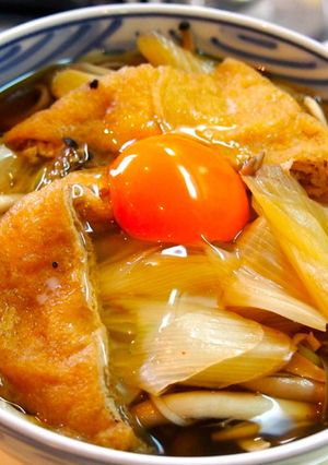 東京うこっけいの卵できつね蕎麦-レシピのメイン写真