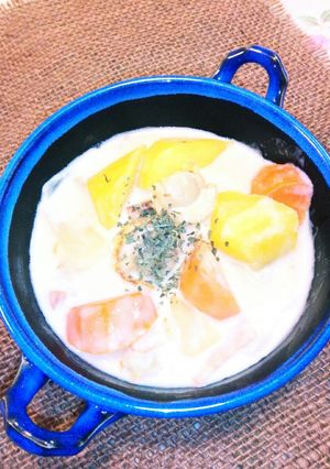 さつま芋とベビーホタテのホワイトシチュウ-レシピのメイン写真