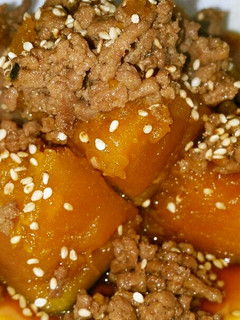 超簡単❕❕かぼちゃとミンチの煮物-レシピのメイン写真