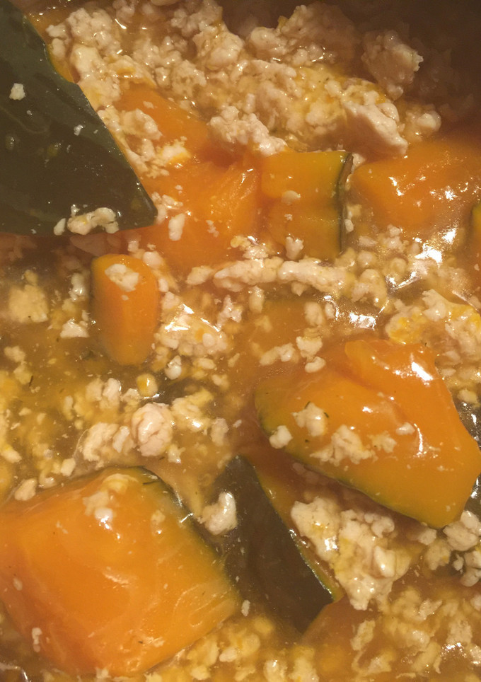 かぼちゃの煮物 鶏そぼろ 簡単！-レシピのメイン写真