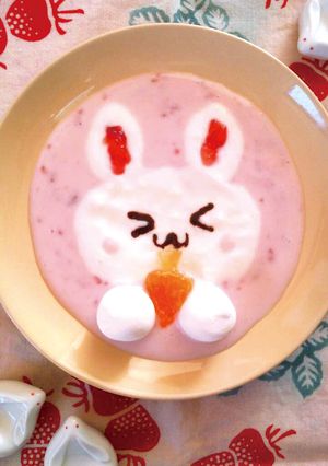 ヨーグルトアート☆人参モグモグうさぎ。-レシピのメイン写真