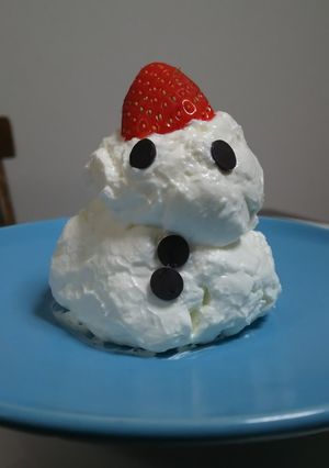 ヨーグルトアートde３D雪だるま-レシピのメイン写真