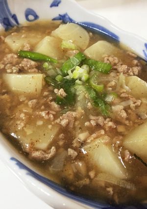 カブと豚ひき肉の煮物-レシピのメイン写真