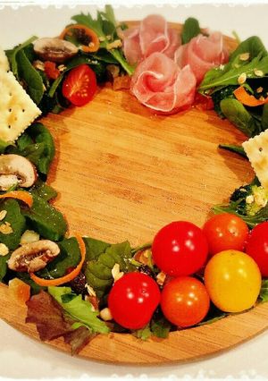 クリスマス☆カラフル可愛ぃリースサラダ♡-レシピのメイン写真