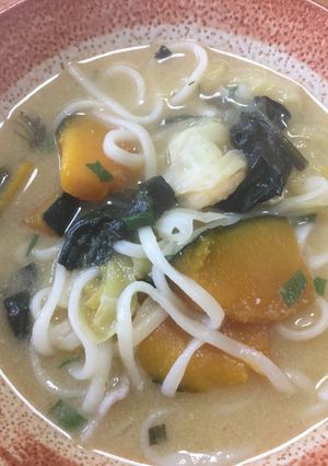 みそ汁&かぼちゃをリメイク・ほうとう風-レシピのメイン写真