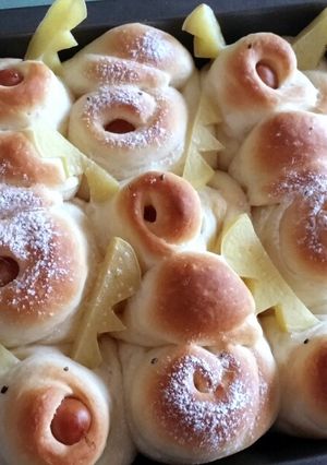 サンタさんとトナカイのちぎりパン-レシピのメイン写真