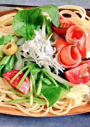 簡単!さっぱりしらすのサラダパスタ-レシピのメイン写真