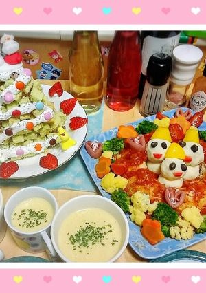 小松菜➕人参→スポンジcakeで♥ツリー-レシピのメイン写真