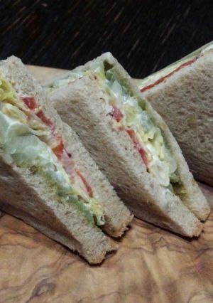 ジェノベーゼとマスタードの野菜サンド♪-レシピのメイン写真