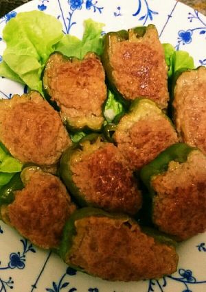 簡単★はがれない!ピーマンの肉詰め-レシピのメイン写真