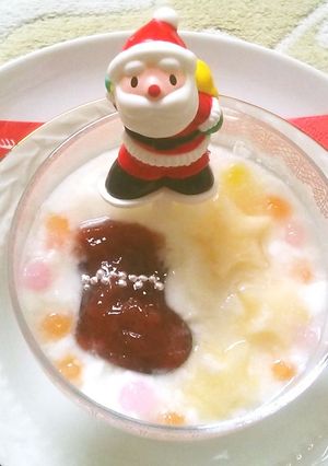 クリスマス気分で♪ ヨーグルトアート☆-レシピのメイン写真