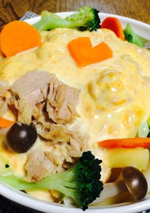 ピンクの温野菜サラダ？グラタン風？-レシピのメイン写真