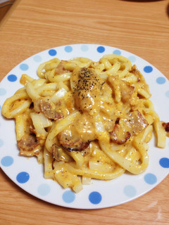 おうどんカルボ♡-レシピのメイン写真