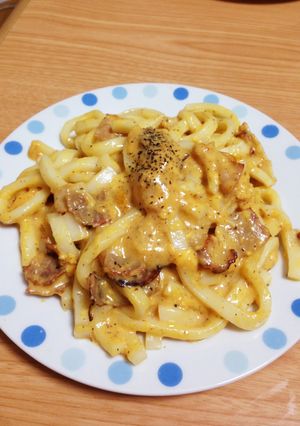 おうどんカルボ♡-レシピのメイン写真
