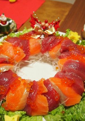 お刺身パーティー☆クリスマスリース-レシピのメイン写真
