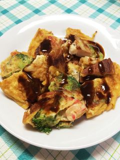 お好み焼き風卵焼き-レシピのメイン写真