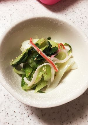 レンチン！青梗菜と長ネギの中華風おかず-レシピのメイン写真