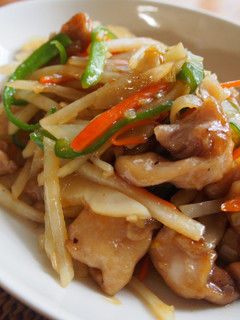 鶏肉と3色野菜の炒めもの・簡単!-レシピのメイン写真