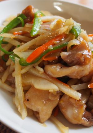 鶏肉と3色野菜の炒めもの・簡単！-レシピのメイン写真
