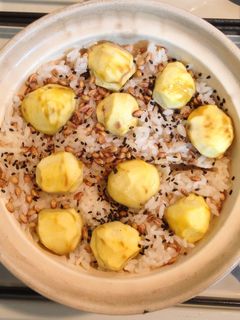 土鍋で炊き込みご飯☆栗ご飯-レシピのメイン写真