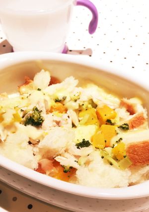 離乳食 かぼちゃのパンがゆグラタン-レシピのメイン写真
