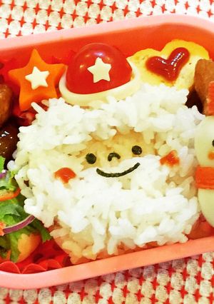 キャラ弁☆簡単サンタ弁当☆Xmas-レシピのメイン写真
