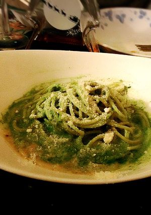 本格、法蓮草と帆立のクリームパスタ-レシピのメイン写真