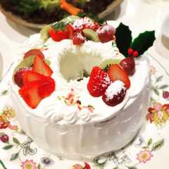 รูปของ シフォンケーキクリスマスデコレーション