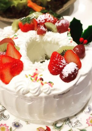 シフォンケーキクリスマスデコレーション-レシピのメイン写真