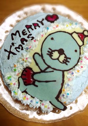 ラムネ味のぼのぼのクリスマスケーキ-レシピのメイン写真