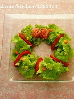 クリスマスに♪リースサラダ-レシピのメイン写真
