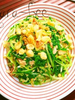 簡単5分*天かすと水菜とツナのおひたし-レシピのメイン写真