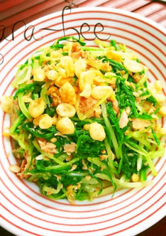 簡単5分＊天かすと水菜とツナのおひたし-レシピのメイン写真