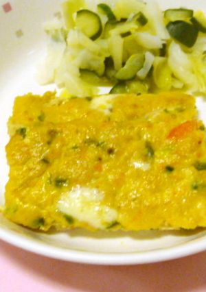 豆腐とツナの卵焼き・保育園給食-レシピのメイン写真