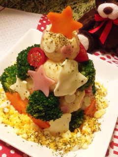 ポテトサラダでクリスマスツリー-レシピのメイン写真