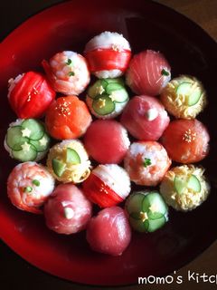 お祝いやパーティに♬可愛い手まり寿司-レシピのメイン写真