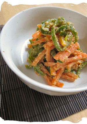 ピーマンとにんじんの胡麻味噌和え-レシピのメイン写真