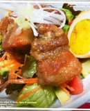 豚三枚肉の角煮十穀米添えカフェ風どんぶり