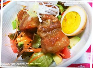豚三枚肉の角煮十穀米添えカフェ風どんぶり-レシピのメイン写真