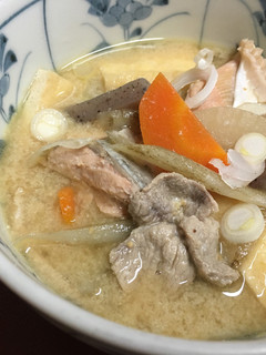 鮭!豚肉!根菜!豆乳入り味噌汁-レシピのメイン写真