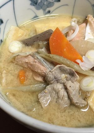 鮭!豚肉!根菜!豆乳入り味噌汁-レシピのメイン写真