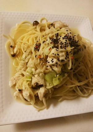 トリむねチャーシューでお店の和風パスタ-レシピのメイン写真